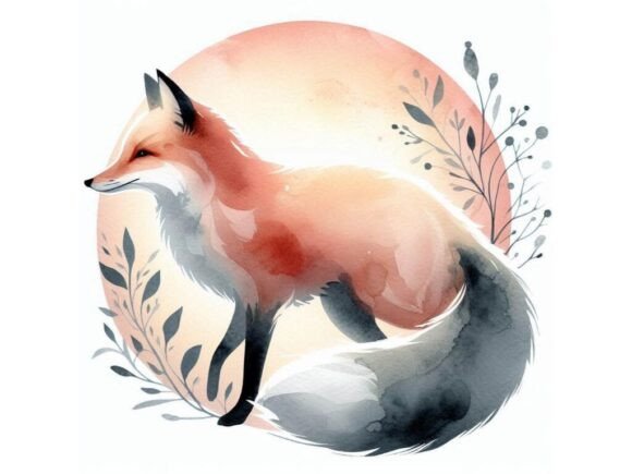 Download Watercolor Fox in Soft Tones - Premium Bundle