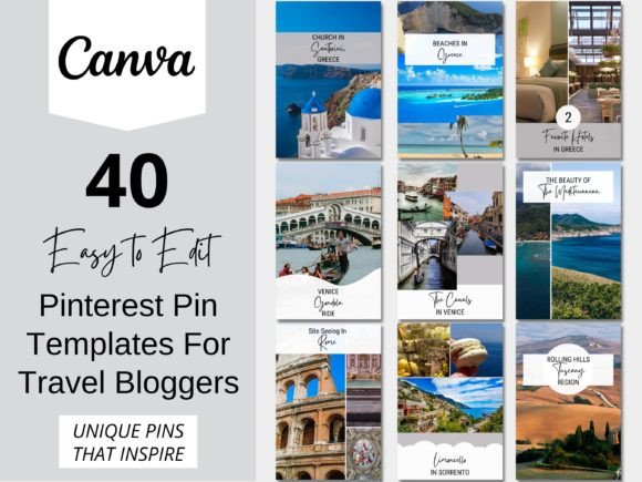 Download Travel Blogger Pinterest Pin Templates - Premium Resources