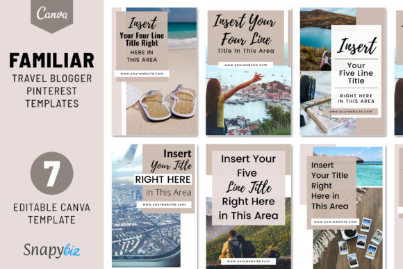Download Travel Blogger Pinterest Template - Premium Bundle