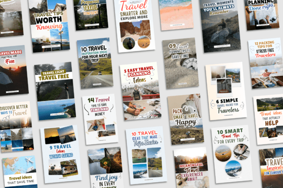 Download Canva Travel Blogger Pinterest Template - Premium Bundle